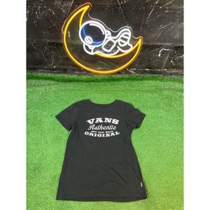 Vans Authentic Off The Wall Original Black Graphic‎ T Shirt Womens Size Medium